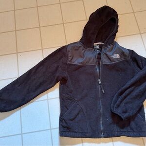 The North Face Black Hooded Fleece Jacket size kids 14/16
